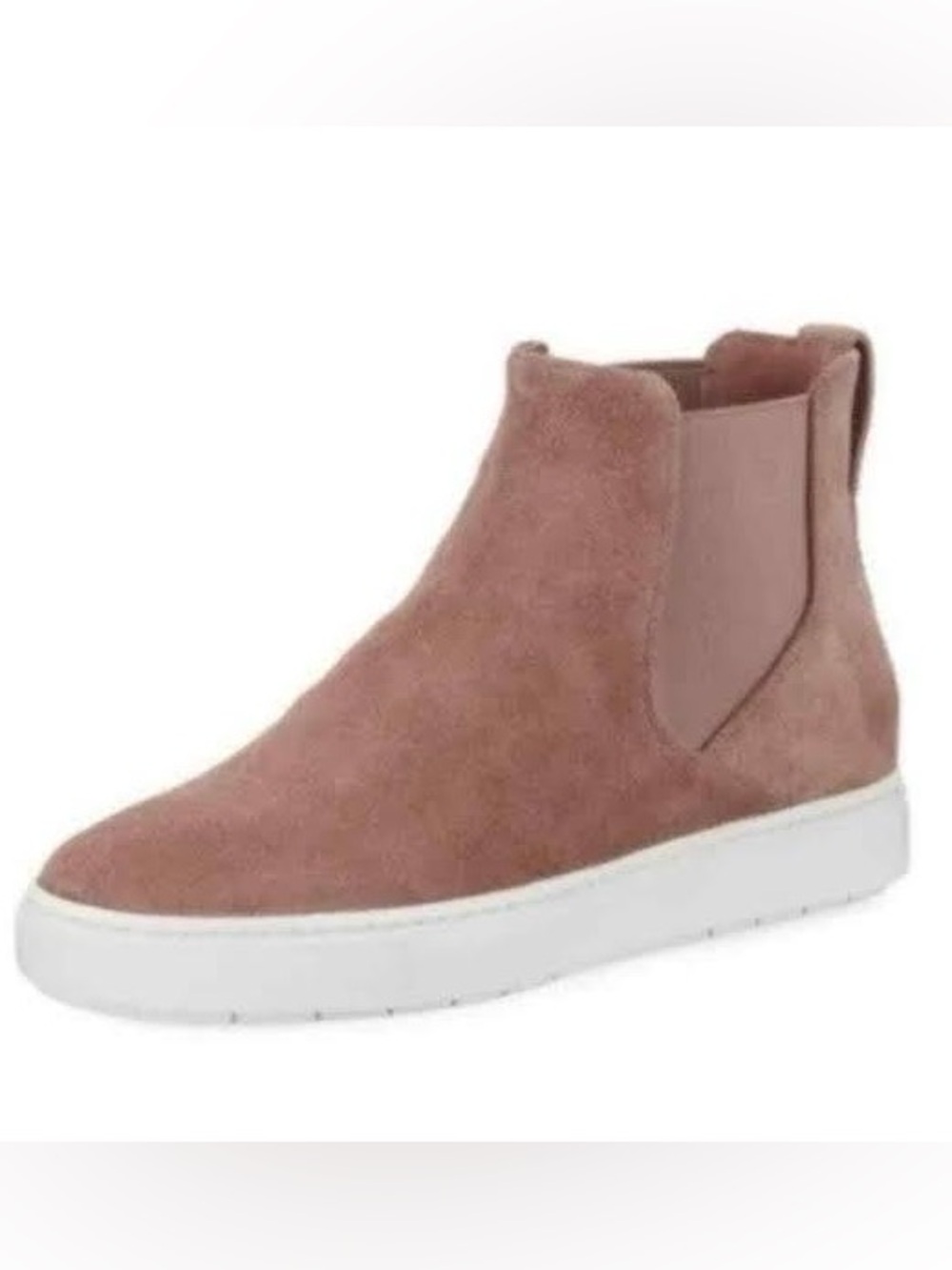 Vince 8 High Top Pull On Pink Suede Sneaker Designer Quiet Luxury Modern Casual
